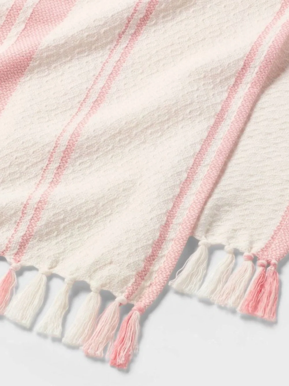 40”x72” oversized Threshold Pink and White Striped Beach Towel